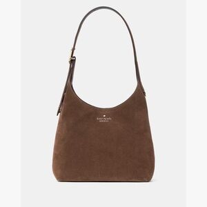 NWT Kate Spade 454 Suede Leather Small Shoulder Bag Hot Fudge Brown KM472 RARE